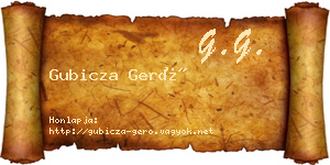 Gubicza Gerő névjegykártya